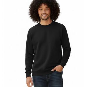 FRUIT of the LOOM Crew Neck Sweatshirt, Men’s Size L, Black